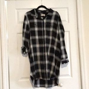 Black amd White Plaid Shirt dress
